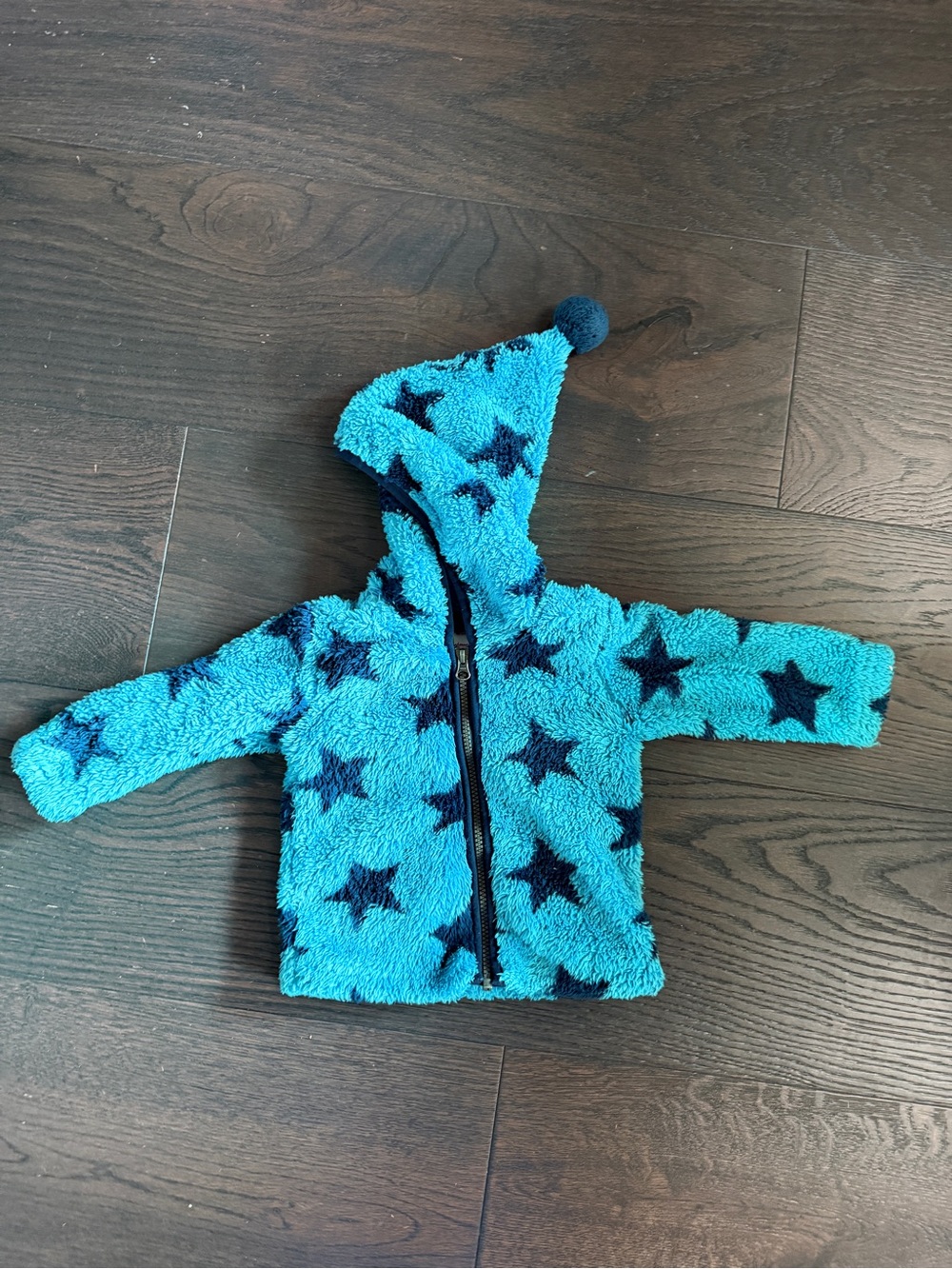 Hanna Andersson Blue and Navy Sherpa Zip Hoodie